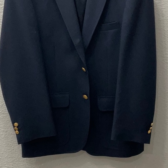 Orvis Wool Blazer 38 - Navy Blue with Gold Buttons - Picture 2 of 7